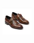 Monarch Crocodile-Embossed Leather Monk Strap Shoes