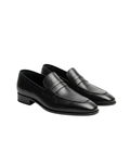 Timeless Black Leather Penny Loafers