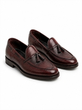 Burgundy Leather Tassel Loafers